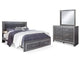 Lodanna King Upholstered Storage Bed, Dresser and Mirror