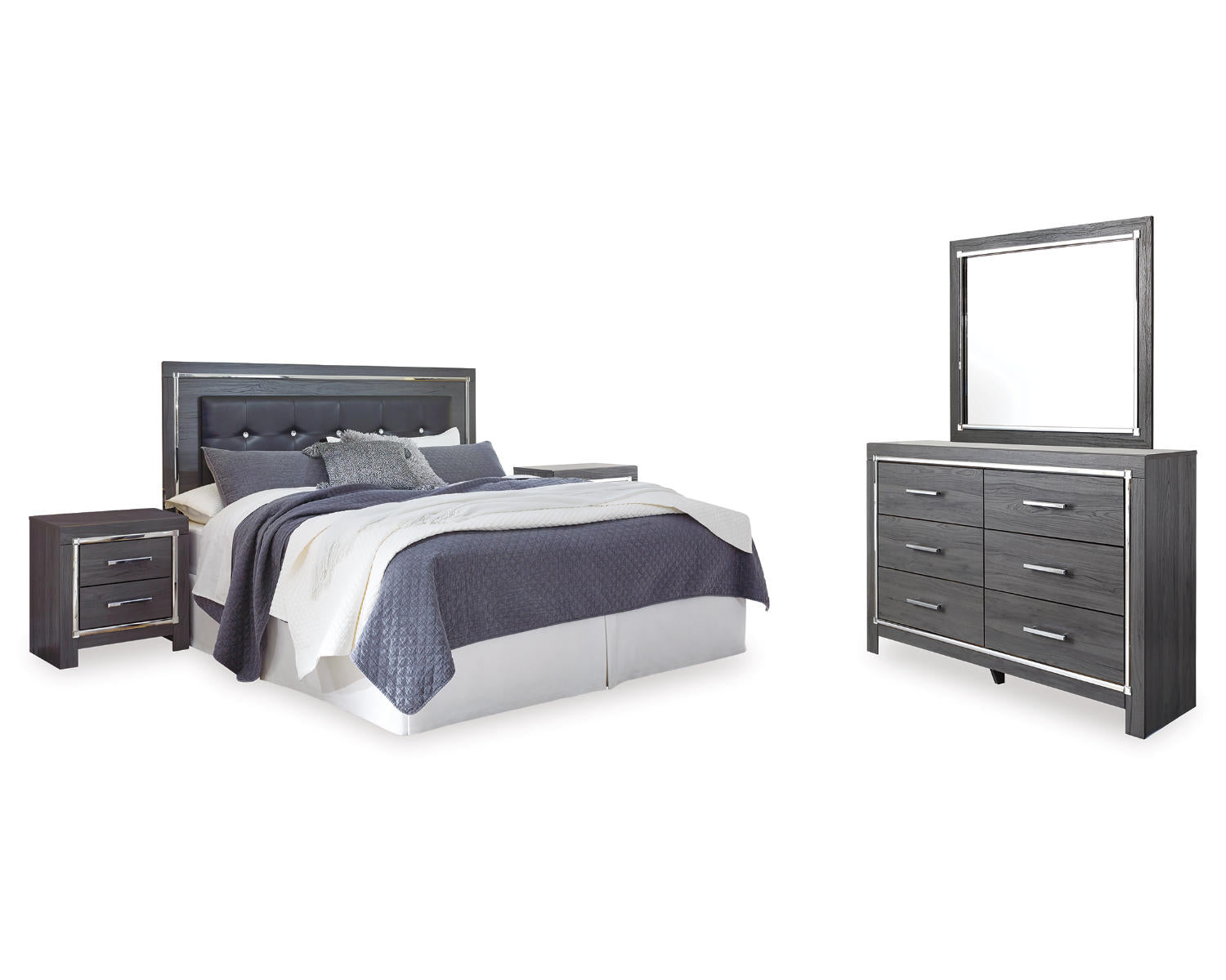 Lodanna King/Cal King Panel Headboard, Dresser, Mirror and 2 Nightstands