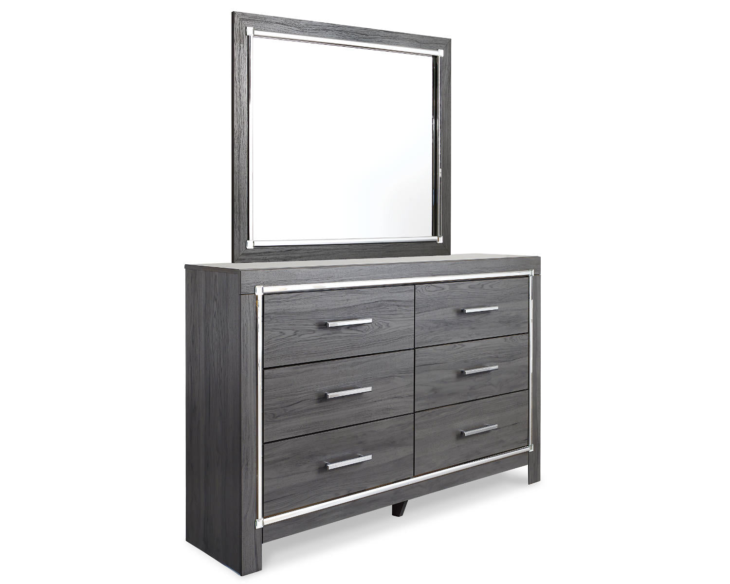 Lodanna King Upholstered Storage Bed, Dresser, Mirror, Chest, and Nightstand