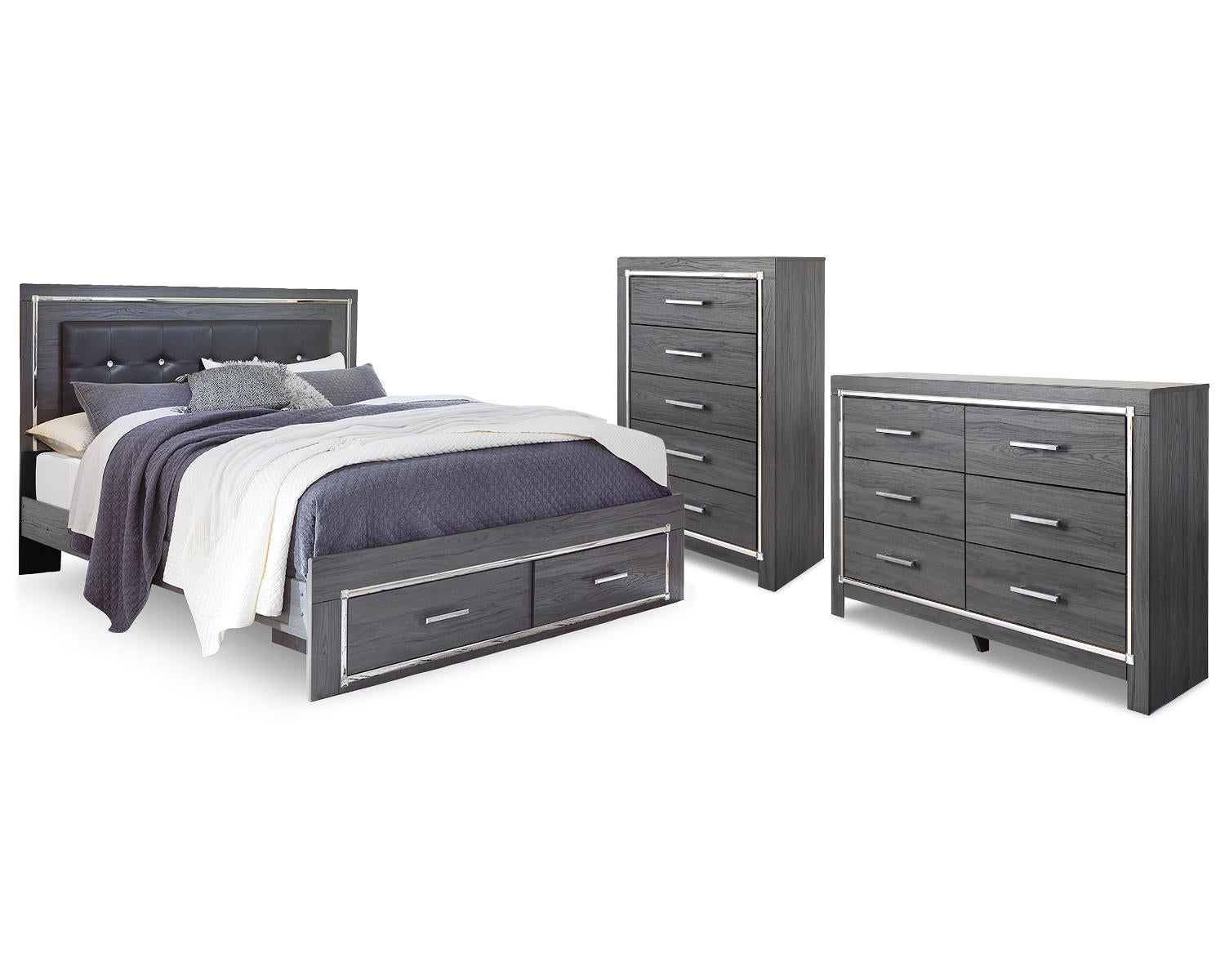 Lodanna King Storage Bed, Dresser and Chest