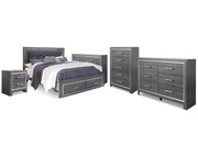 Lodanna King Storage Bed, 2 Dressers, Cheat and Nightstand