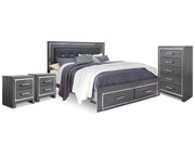 Lodanna King Storage Bed, Chest and 2 Nightstands