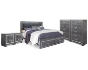 Lodanna King Storage Bed, 2 Chests and 2 Nightstands