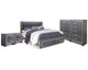 Cama King Lodanna con almacenaje, 2 cómodas y 2 mesitas de noche