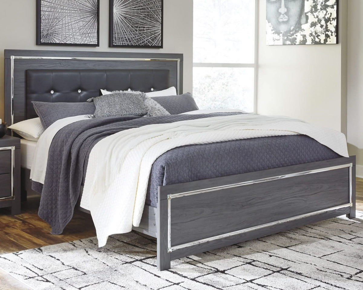 Cama King con paneles Lodanna