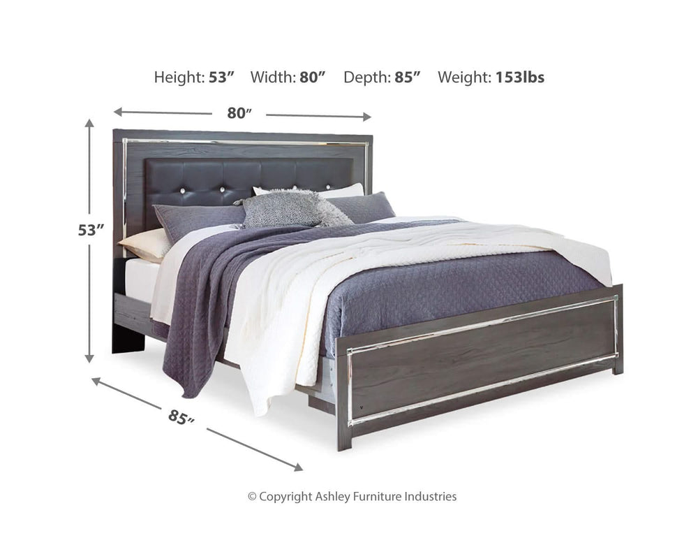 Cama King con paneles Lodanna