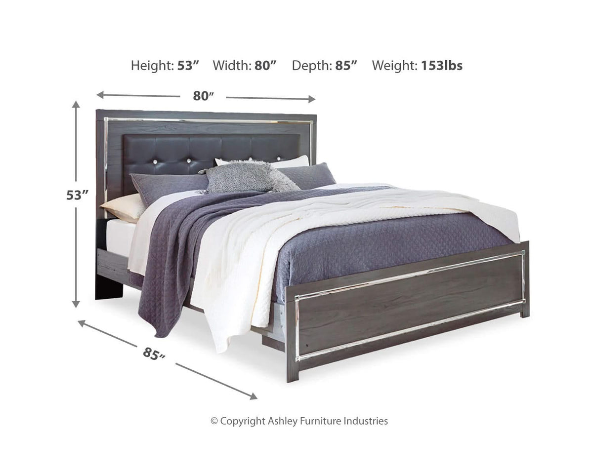 Cama King con paneles Lodanna