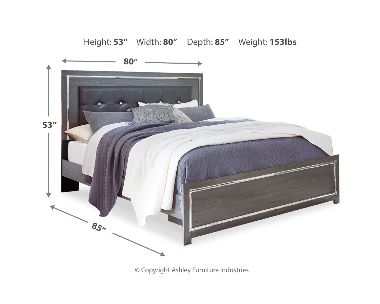 Lodanna King Upholstered Panel Bed, Dresser, Chest and 2 Nightstands