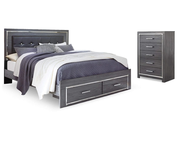 Cama y cómoda con almacenaje Lodanna King