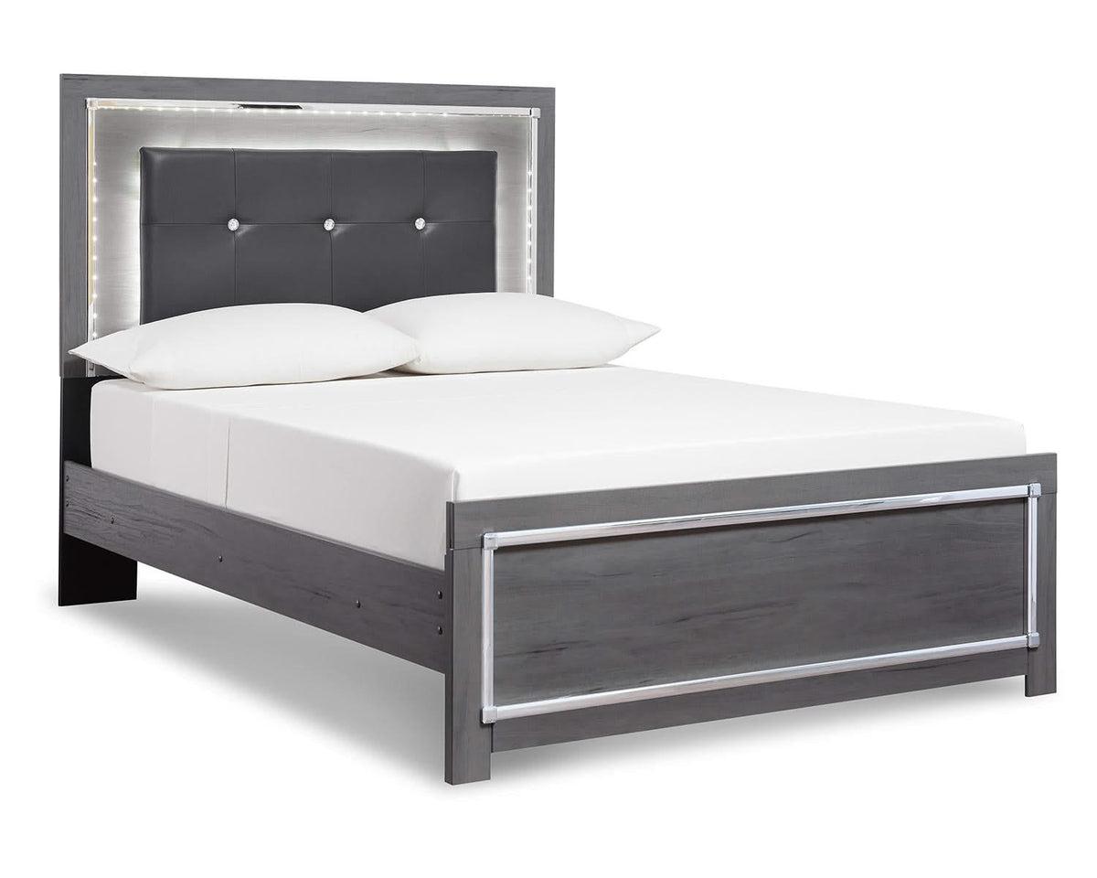 Lodanna Full Upholstered Panel Bed, Dresser, Mirror, and Nightstand