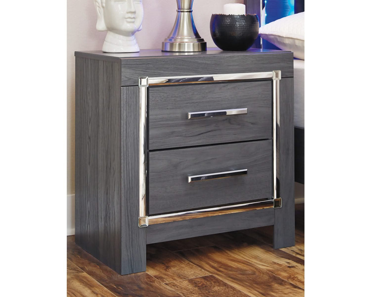 Lodanna Queen Panel Storage Bed with Mirrored Dresser and Nightstand