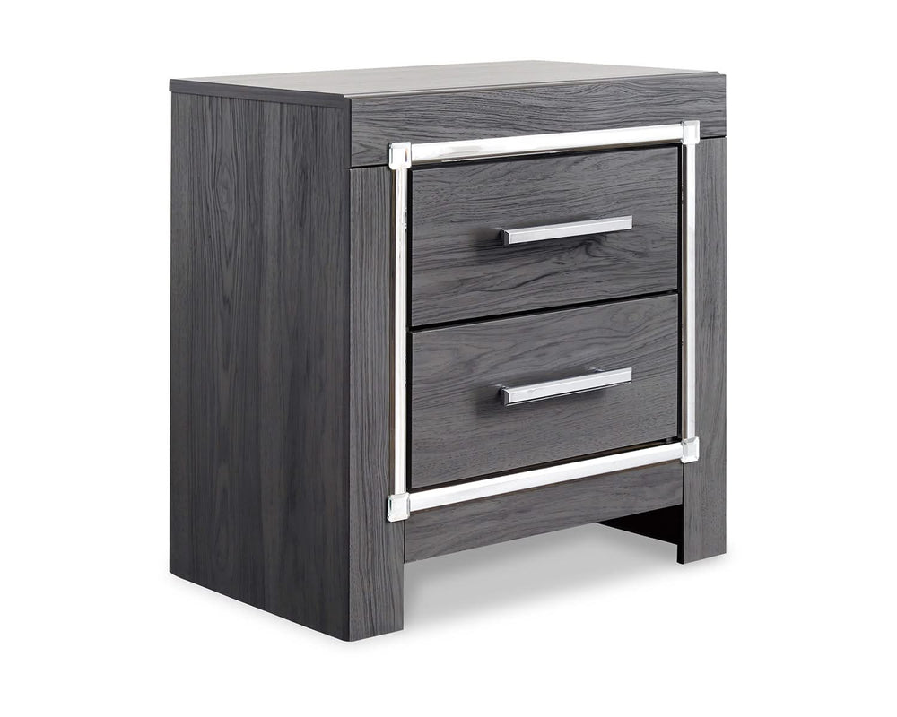 Lodanna Queen Upholstered Panel Storage Bed, Dresser, Mirror, and Nightstand