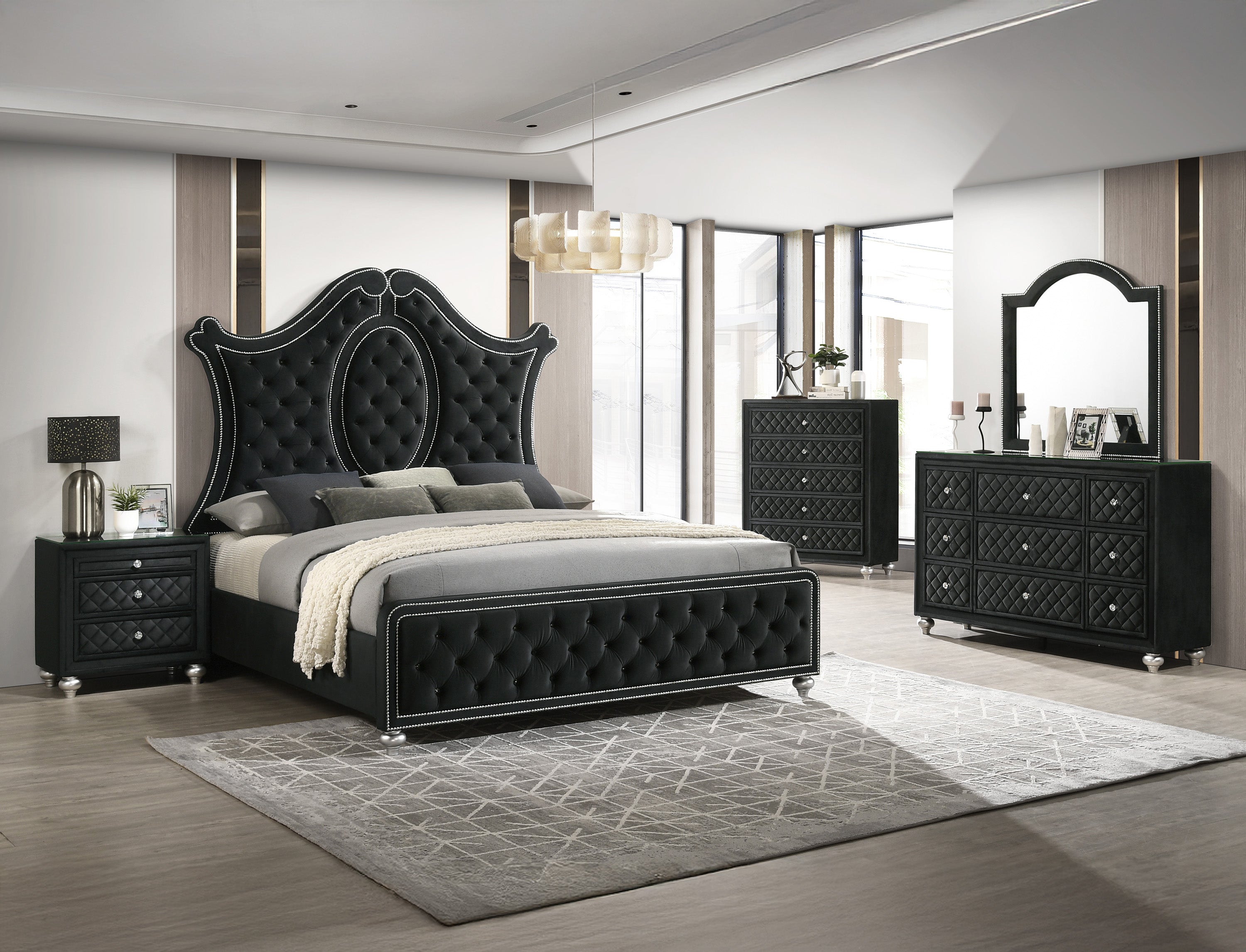 CAMEO QUEEN HEADBOARD - BLACK