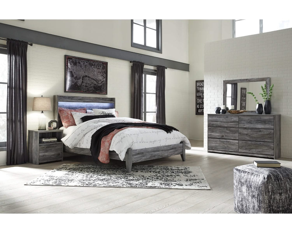 Baystorm Queen Panel Bed, Dresser, Mirror and Nightstand