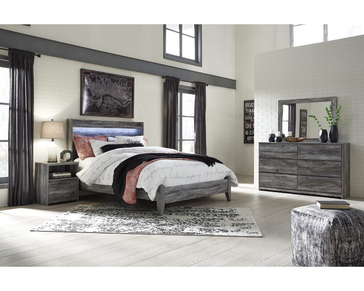Baystorm Queen Panel Bed, Dresser, Mirror and Nightstand