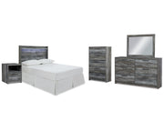 Baystorm Full Panel Headboard Bed. Dresser, Mirror, Chest and Nightstand