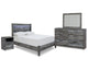 Cama Baystorm con paneles completos, tocador, espejo y mesita de noche