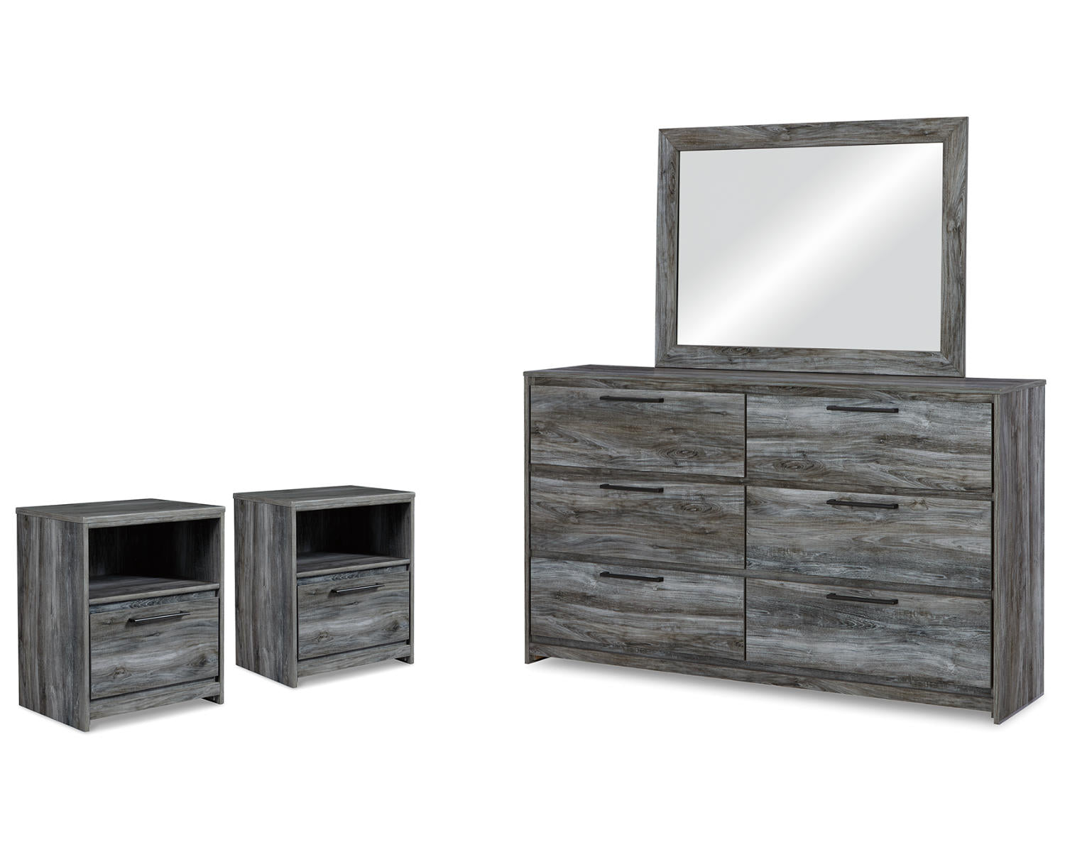 Baystorm Dresser, Mirror and 2 Nightstands