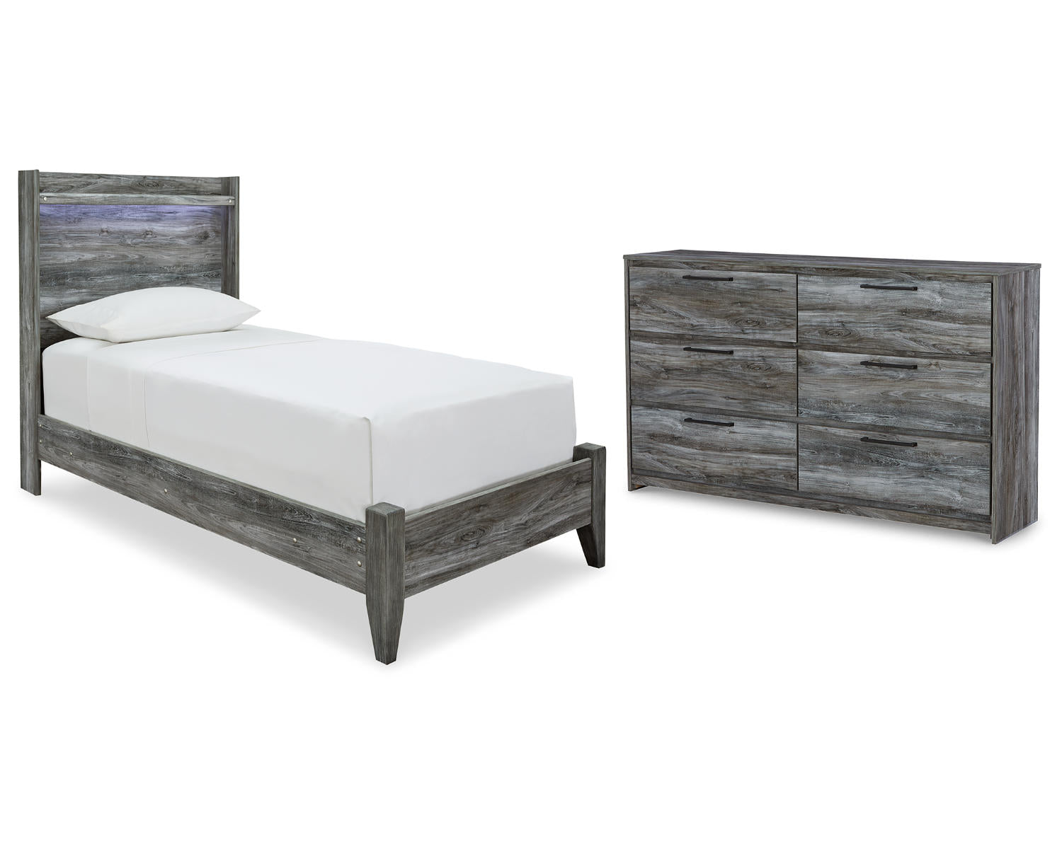 Baystorm Twin Panel Bed and Dresser