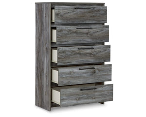 Cabecero de cama Baystorm con paneles completos. Cómoda, espejo, cómoda y mesita de noche.