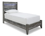 Cama individual con paneles, cómoda y espejo Baystorm