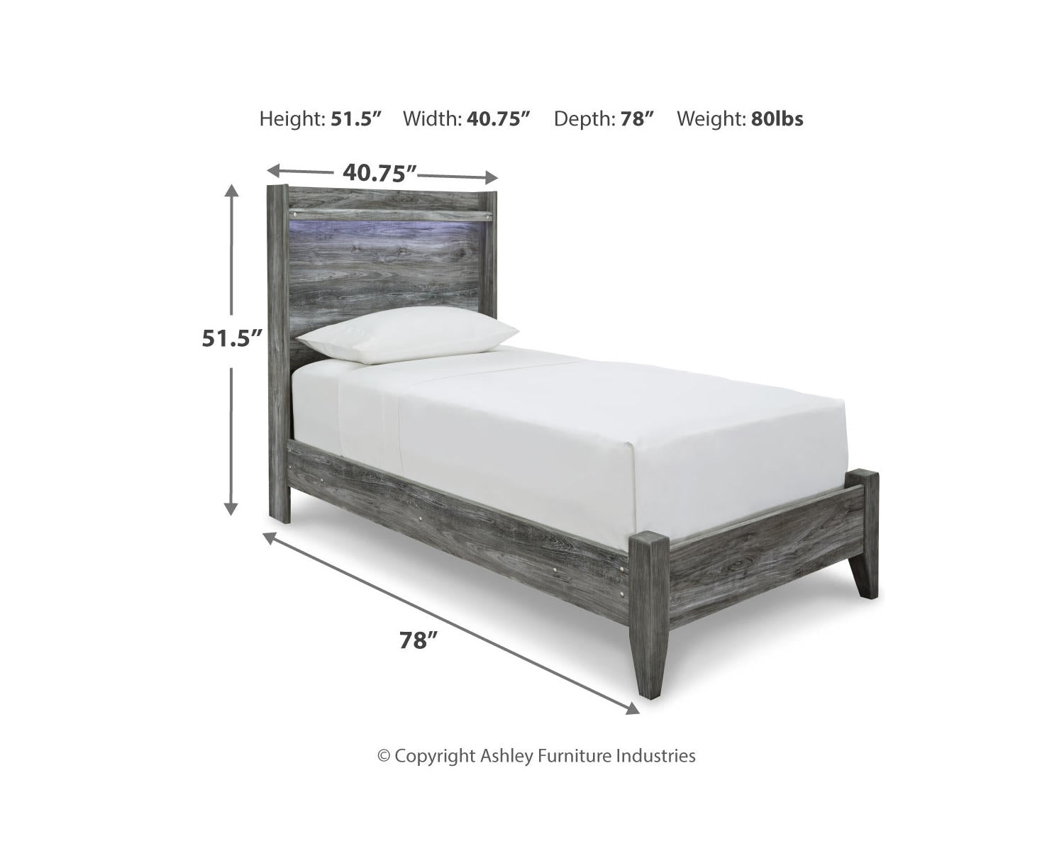Baystorm 2 Twin Panel Beds, 2 Mattresses, 2 Foundations, and Chest