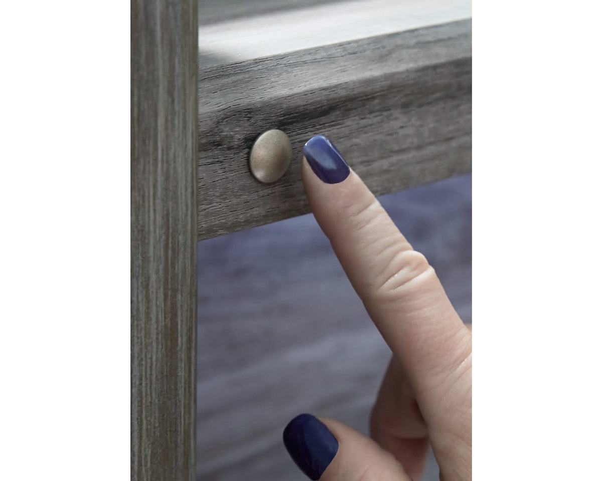 Cabecero de cama Baystorm Twin Panel, tocador, espejo y mesita de noche