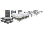 Baystorm 2 Twin Panel Beds, 2 Mattresses, 2 Foundations, and Chest