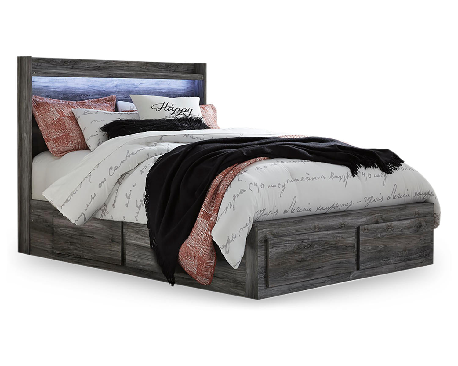 Baystorm Queen Panel Bed with 6 Storage Drawers