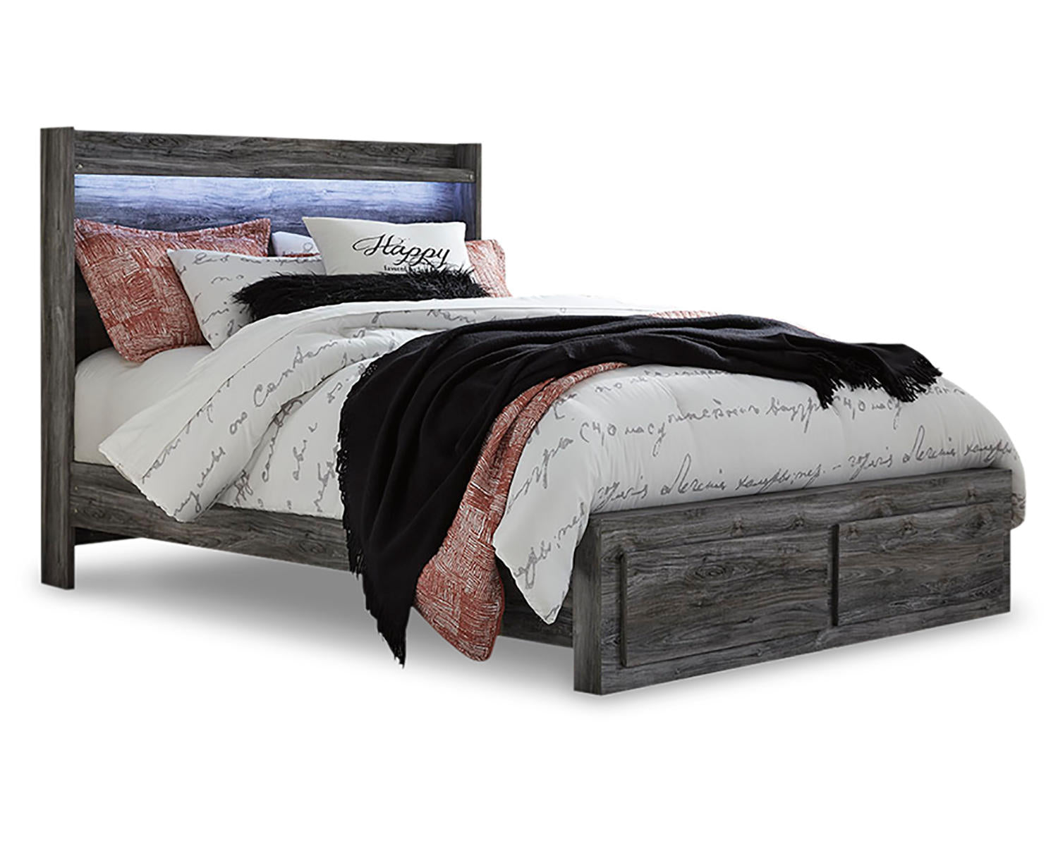 Baystorm Queen Panel Storage Bed, Dresser, Mirror, Chest and 2 Nightstands