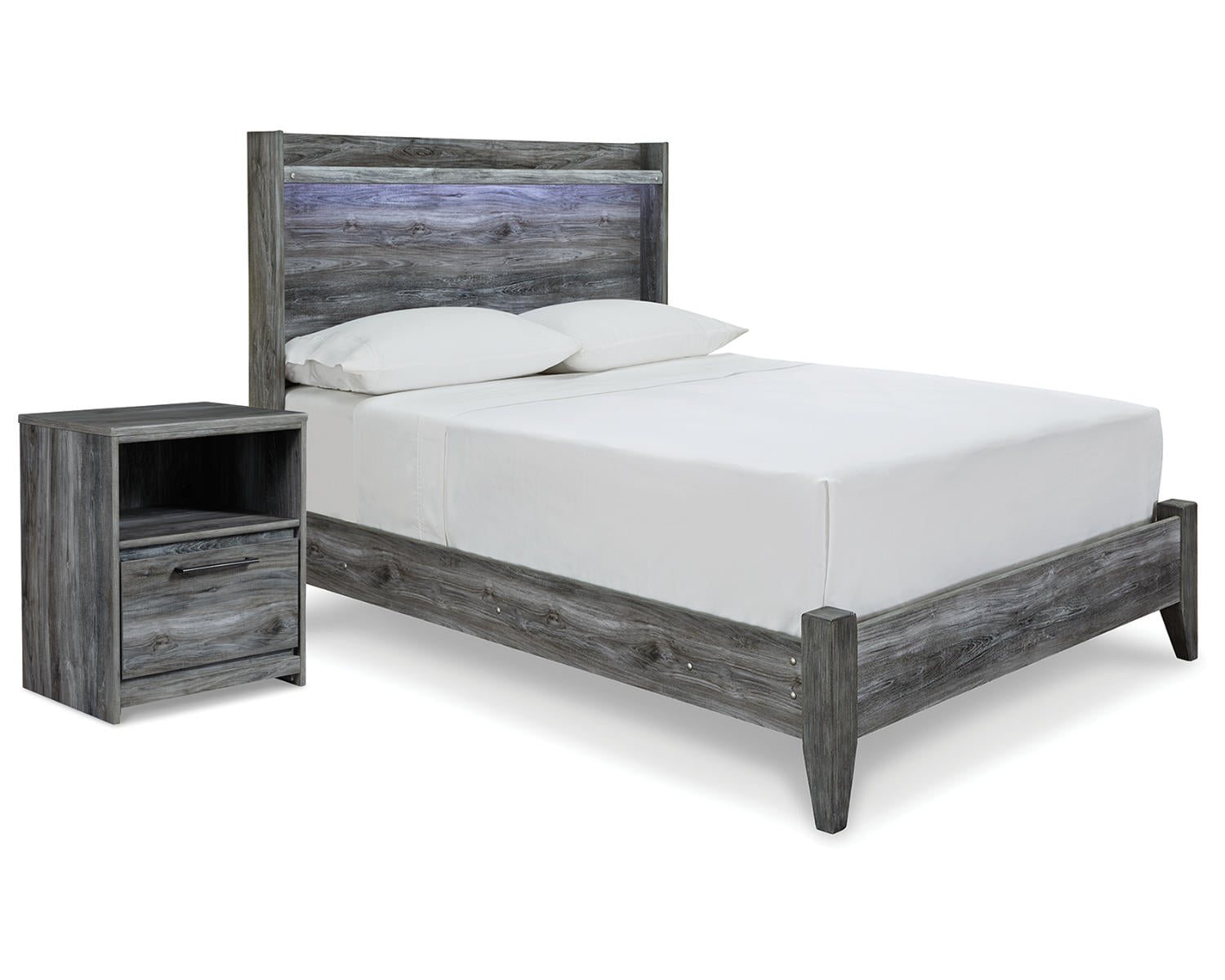 Baystorm Full Panel Bed and Nightstand