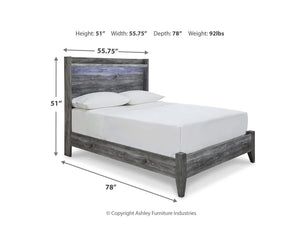 Cama Baystorm con paneles completos, tocador, espejo y mesita de noche