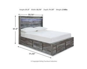 Cama Baystorm de tamaño completo con 6 cajones de almacenamiento