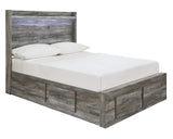 Cama Baystorm de tamaño completo con 6 cajones de almacenamiento