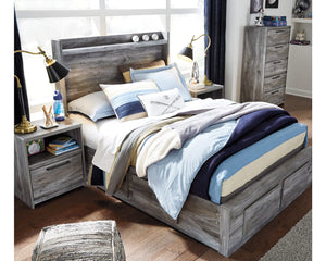 Cama con almacenamiento, tocador y espejo Baystorm