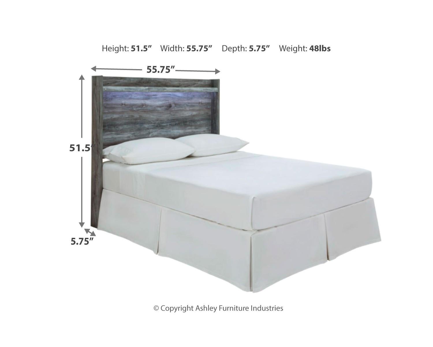 Baystorm Full Panel Bed Headboard, Dresser, Mirror and Nightstand
