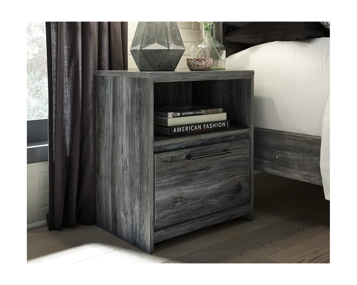 Cabecero de cama Baystorm Twin Panel, tocador, espejo y mesita de noche