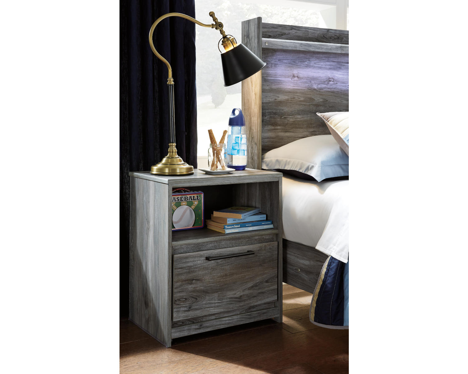 Baystorm King Storage Bed, Dresser and 2 Nightstands