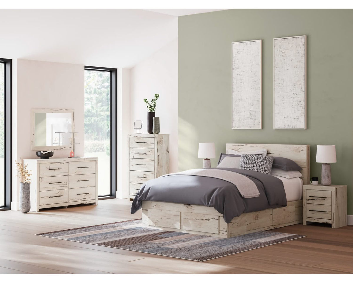 Cama Queen con almacenamiento y paneles Lawroy
