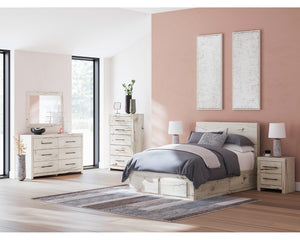 Cama con almacenamiento Lawroy de panel completo