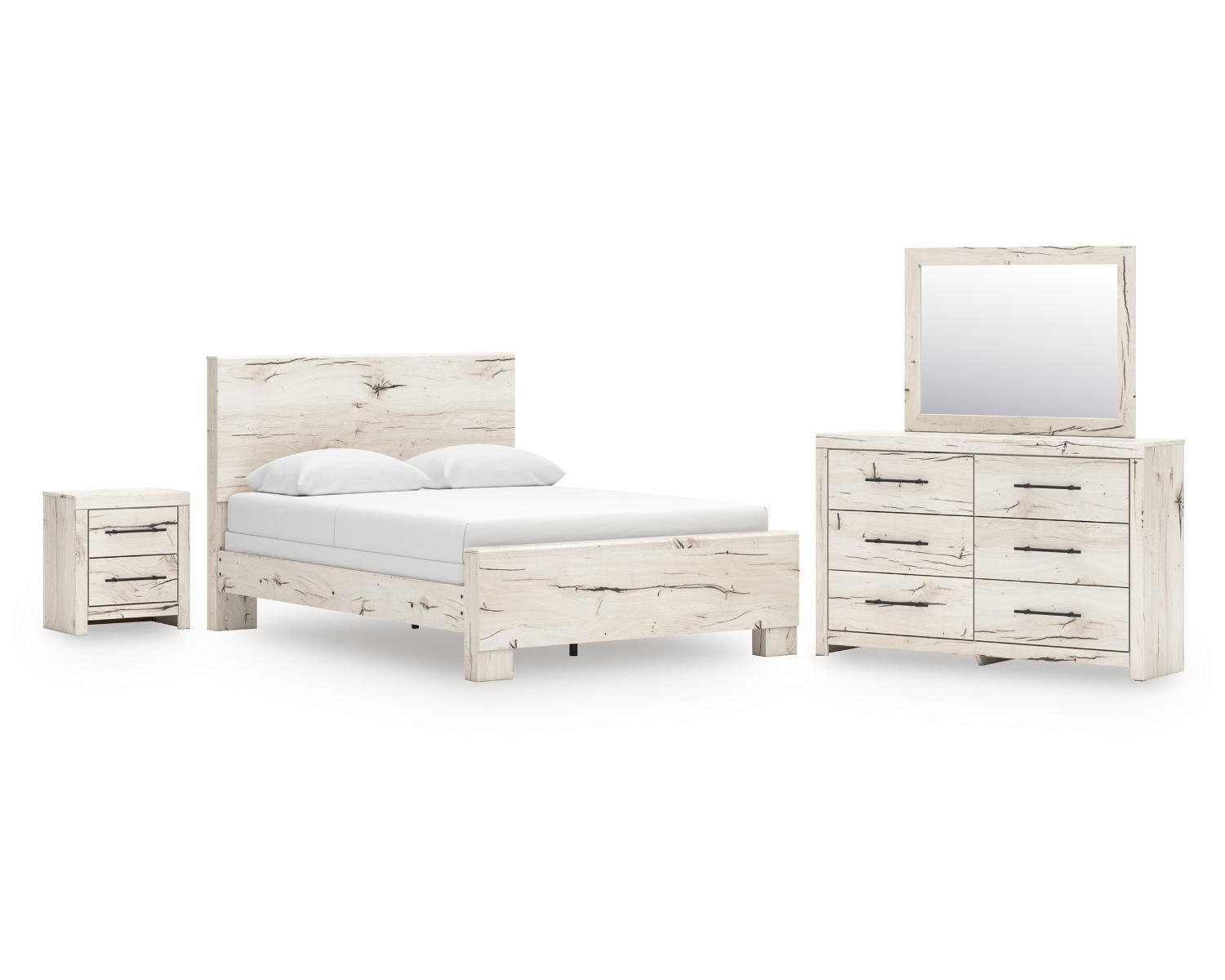 Lawroy Queen Panel Bed, Dresser, Mirror and Nightstand