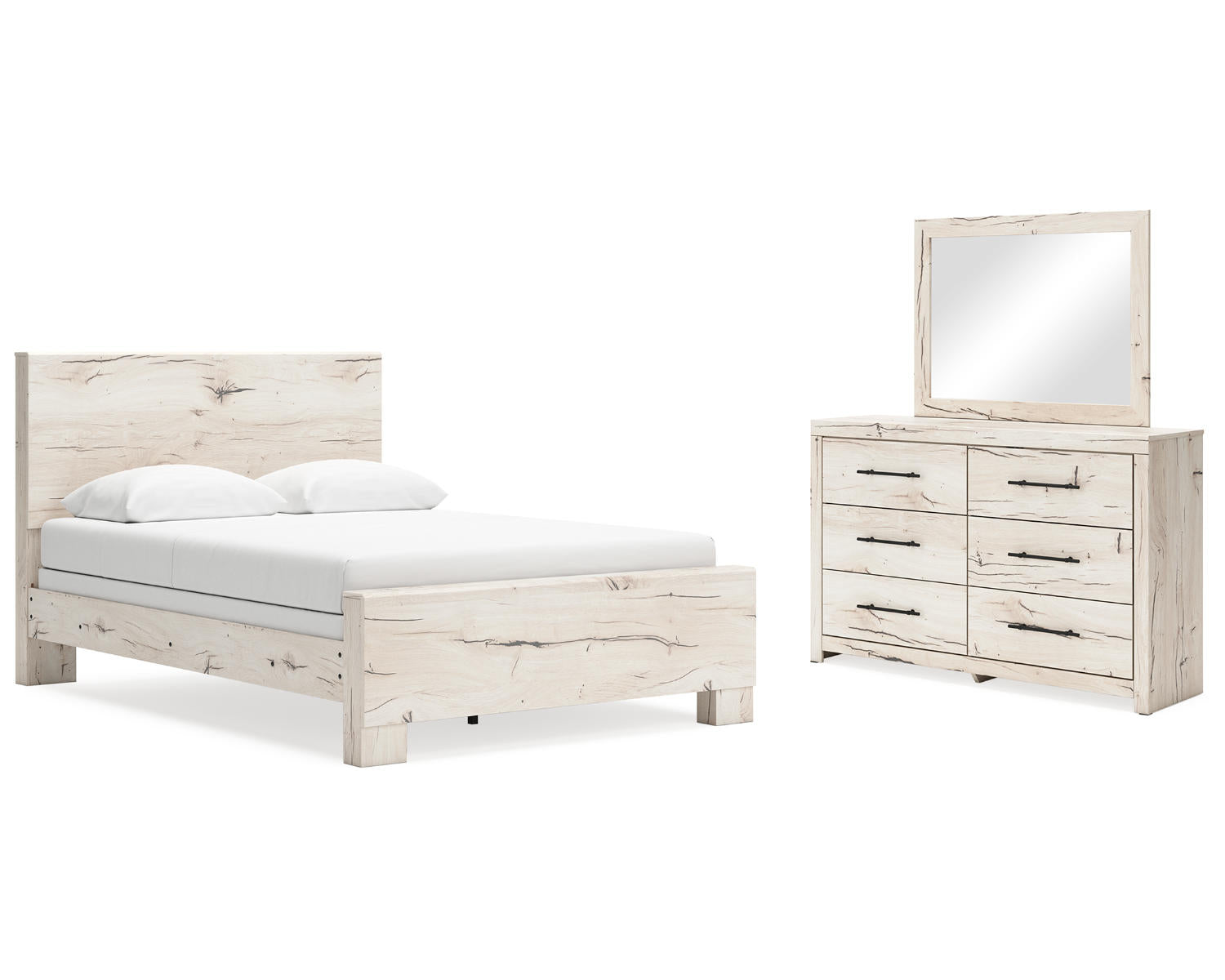 Lawroy Queen Panel Bed, Dresser and Mirror
