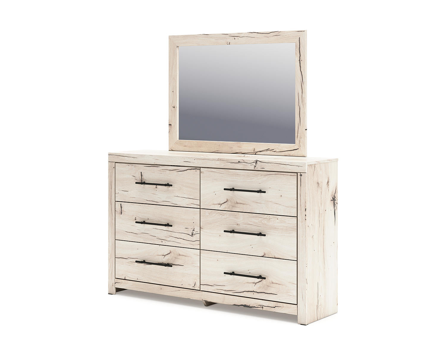 Lawroy King Panel Storage Bed, Dresser, Mirror and Nightstand