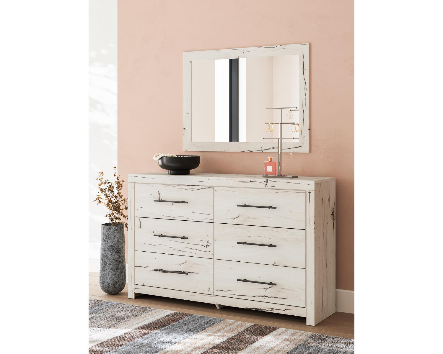 Lawroy Queen Storage Bed, 2 Dressers, Mirror and 2 Nightstands