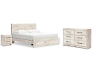Lawroy King Storage Bed, Dresser and Nightstand