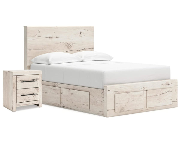 Cama y mesita de noche Lawroy con almacenamiento completo