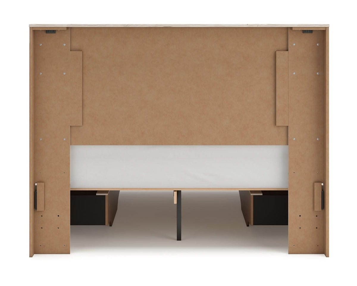 Cama Queen con paneles y espacio de almacenamiento Lawroy