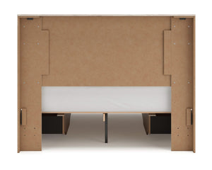 Cama Queen con paneles y espacio de almacenamiento Lawroy