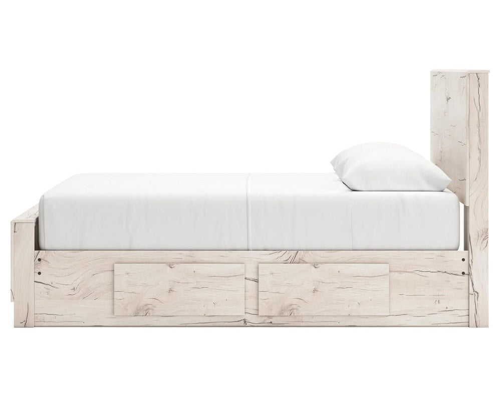 Cama Queen con paneles y espacio de almacenamiento Lawroy