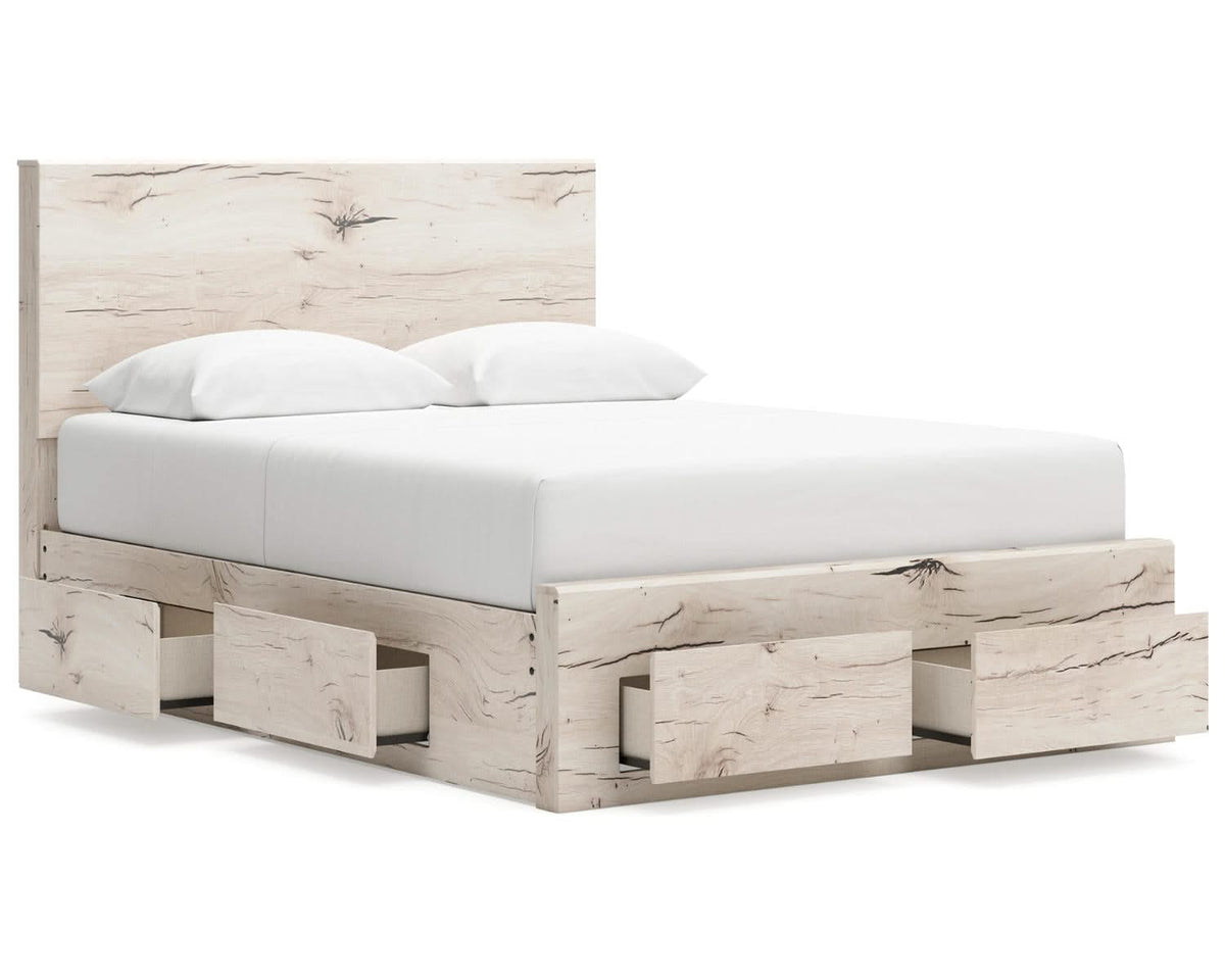 Cama Queen con almacenamiento y paneles Lawroy